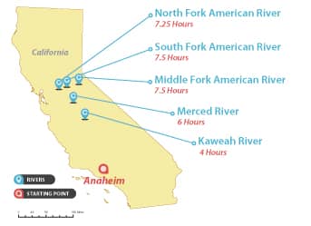 Whitewater River Rafting Trips Near Anaheim, California