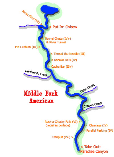 Middle Fork American River Map