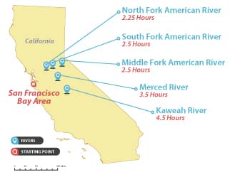 Whitewater River Rafting Trips Near San Francisco, California