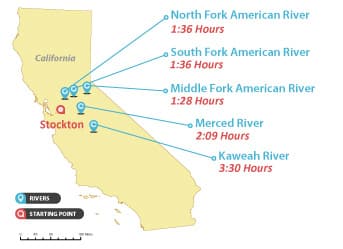 Whitewater River Rafting Trips Near Stockton, California