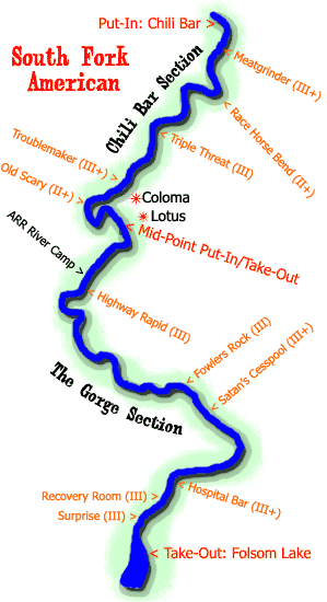 South Fork American River Map